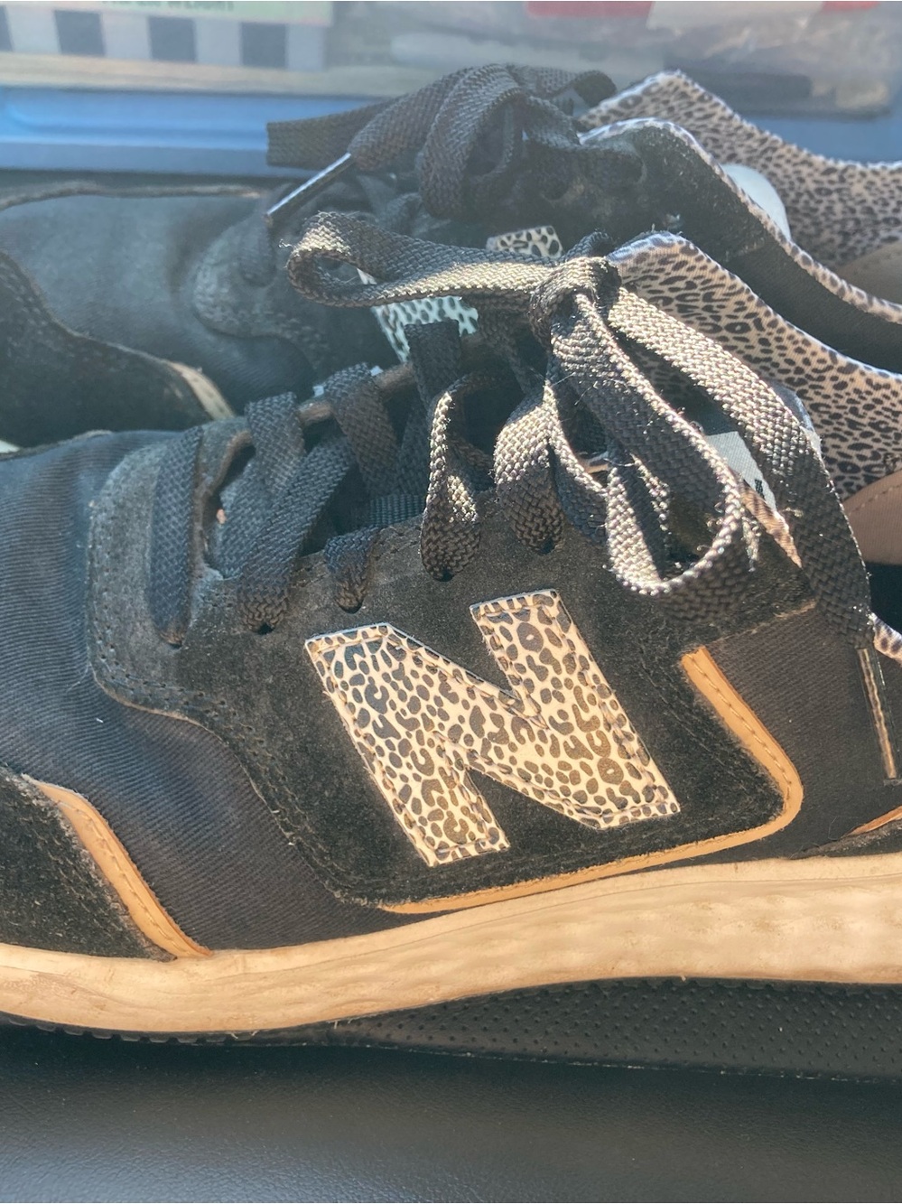 New Balance X-70 V1 Sneakers suede/mesh upper detailed cheetah/leopard print